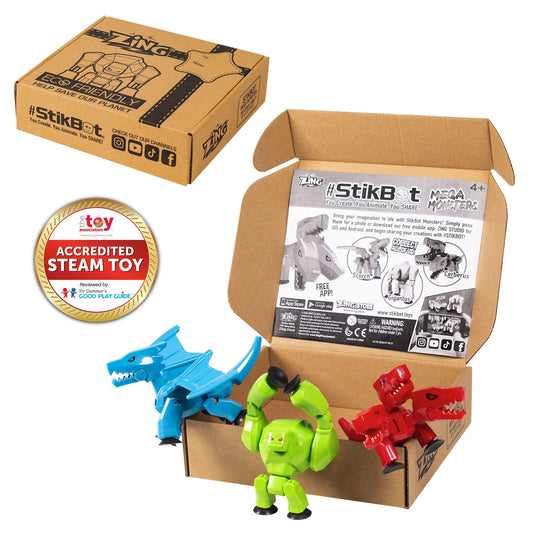 StikBot Zing Mega Monsters Gigantus poseable figure for cinematic scenes.