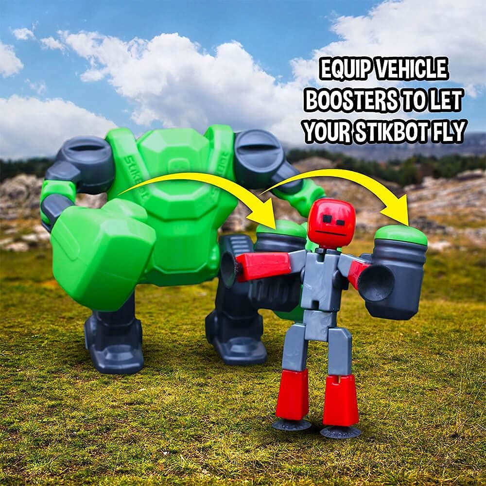 StikBot Zing Megabots poseable figures in dynamic poses ready for play.