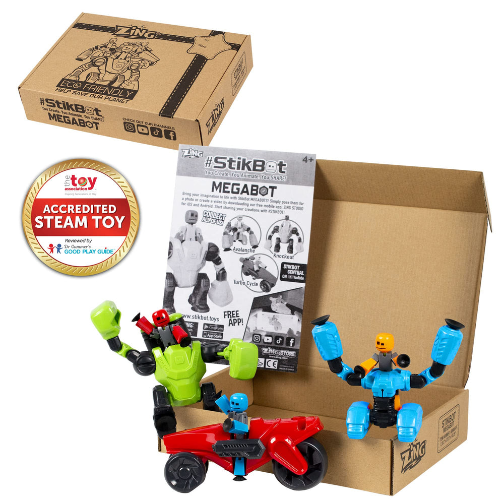 StikBot Zing Megabots Turbo Cycle for fast, exciting chases.
