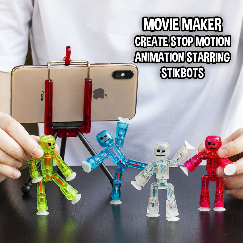 StikBot Zing suction feet grip flat surfaces for creativity.