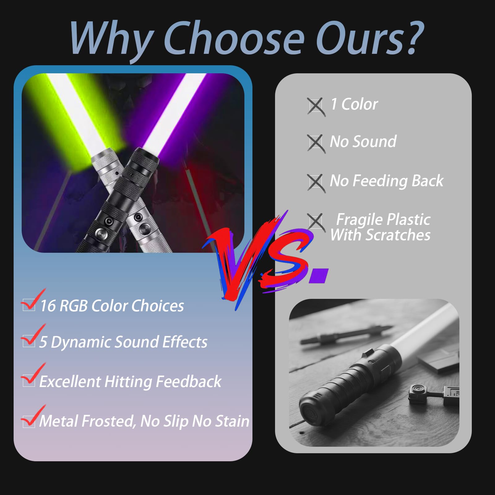 StimuVariety light saber ergonomic grip supports secure handling during duels.