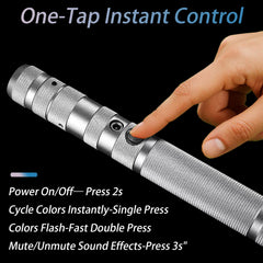 StimuVariety light saber one-click mode cycle enables quick action transitions.