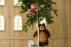 Stitched-details on Masha plush, expressive features for imaginative play.