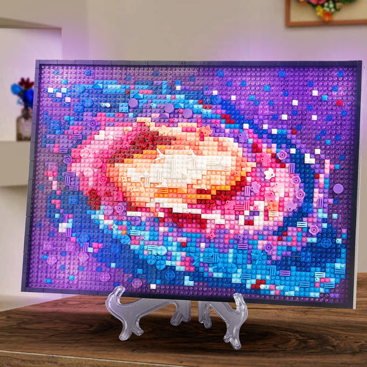 STMIGAIBLOCKS Galaxy building kit with durable ABS pieces for lasting display.