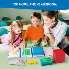 Stochastic Box write-and-wipe mat enables reusable math work.