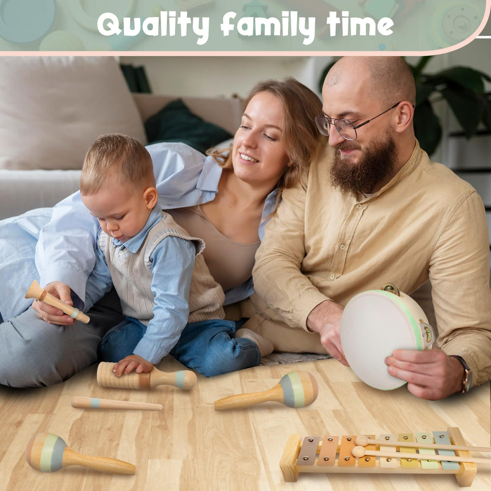 Stoie's clarinet shows natural wood texture for imaginative play