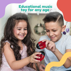Stoie's wrist bells adding sparkle to early rhythm exploration.