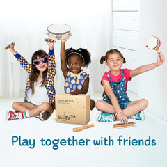 Stoie's wooden block with stick offers tactile rhythm practice during play.
