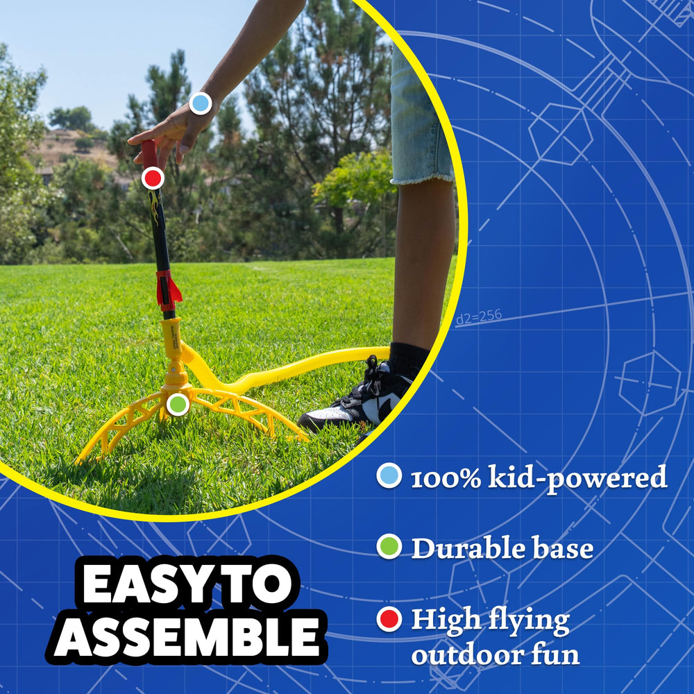 Stomp Rocket launching up to 400 feet into the sky