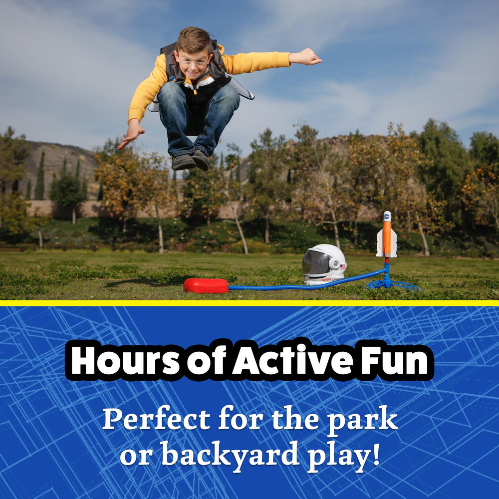 Stomp Rocket adjustable launch stand enables trajectory experiments in the yard