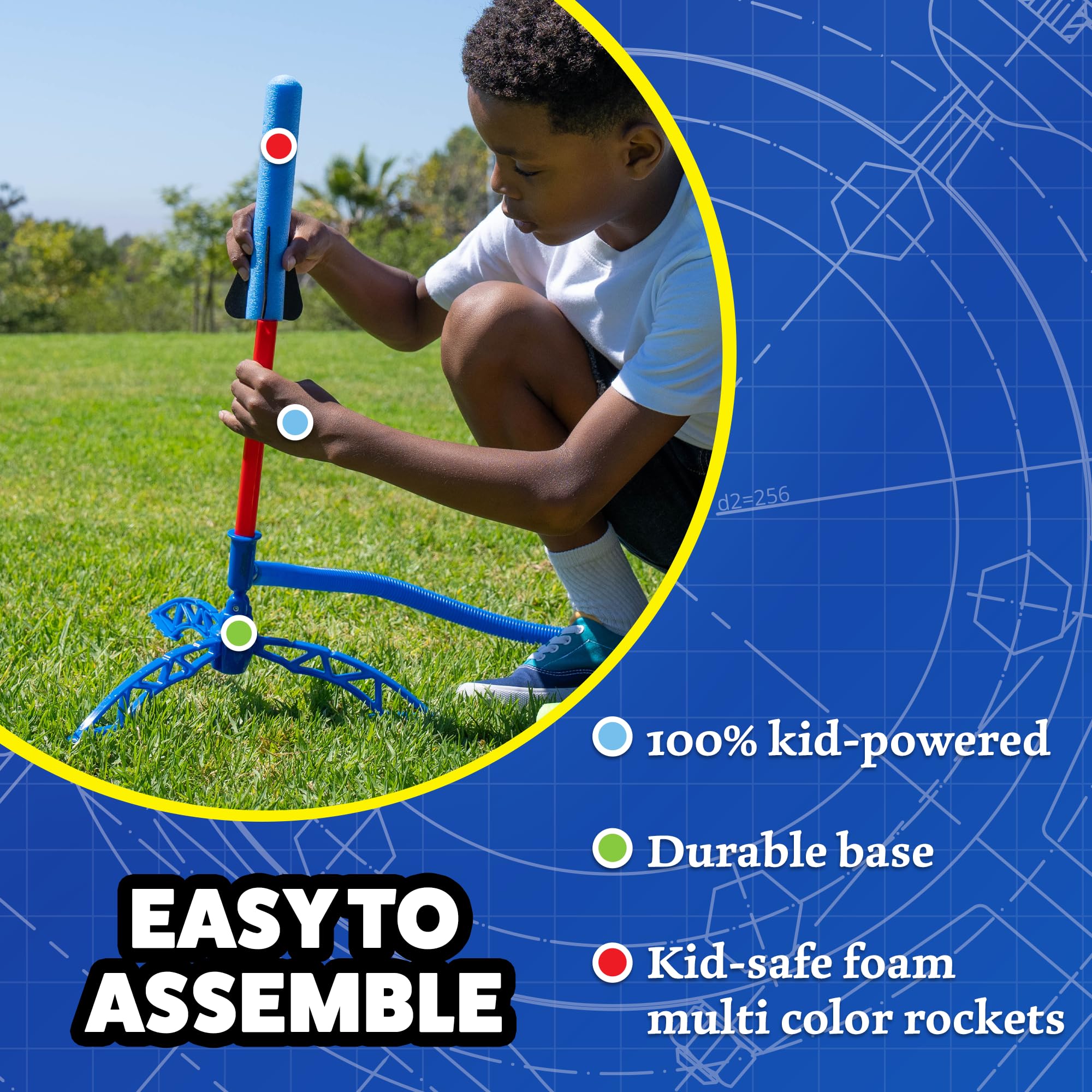 Stomp Rocket Jr refills compatible with multiple launch stands for flexible setups