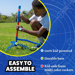 Stomp Rocket Jr refills compatible with multiple launch stands for flexible setups