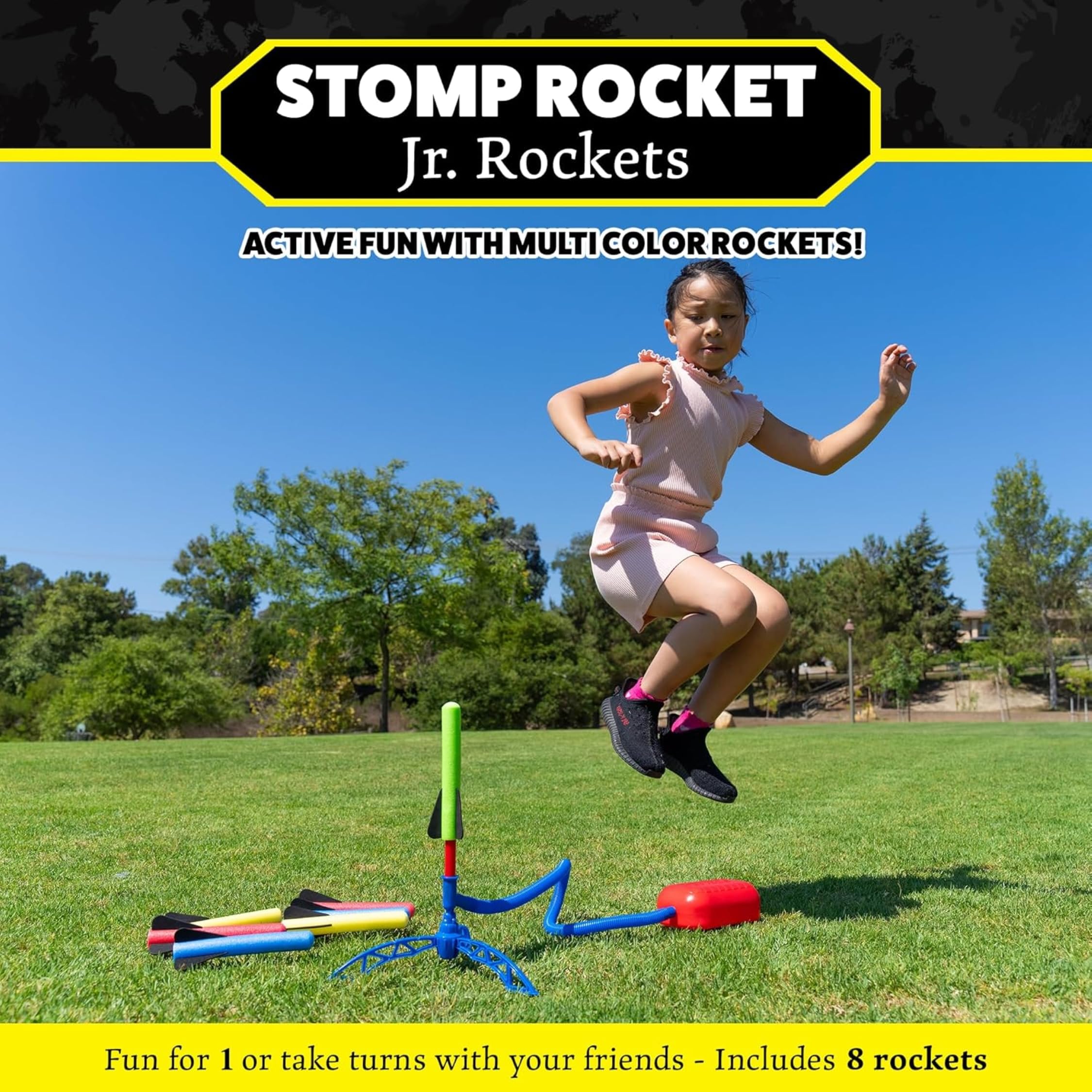 Stomp Rocket Jr. 8-pack keeps siblings competing with skyward launches.