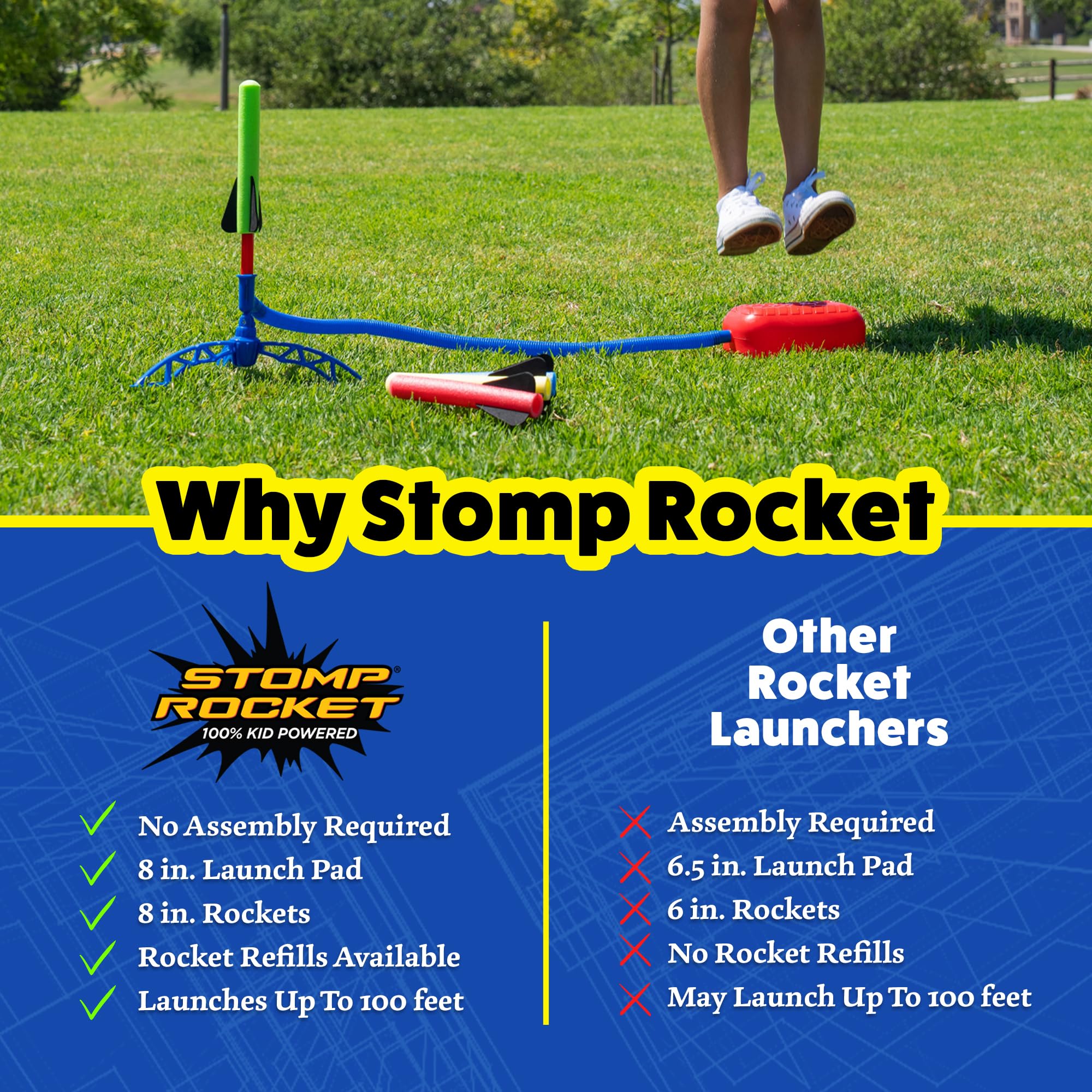 Stomp Rocket Jr Glow glow-in-the-dark foam rockets ready to fly