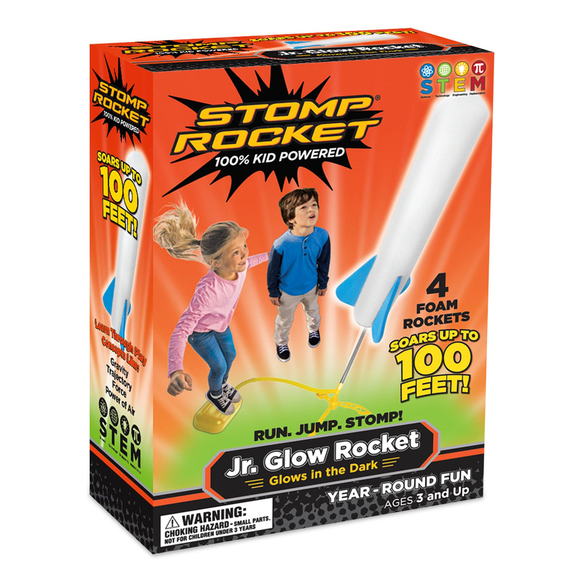 Stomp Rocket Jr Glow launch stand ready for energetic outdoor play