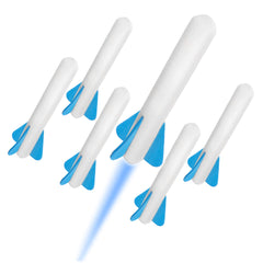 Stomp Rocket Jr. Glow refills provide six neon foam rockets for extended backyard launches.