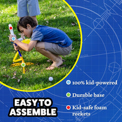 Stomp Rocket Jr Glow rocket in flight after a powerful stomp
