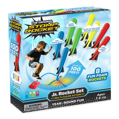 Stomp Rocket Jr. Multi-Color Launcher fires foam rockets for safe outdoor fun.