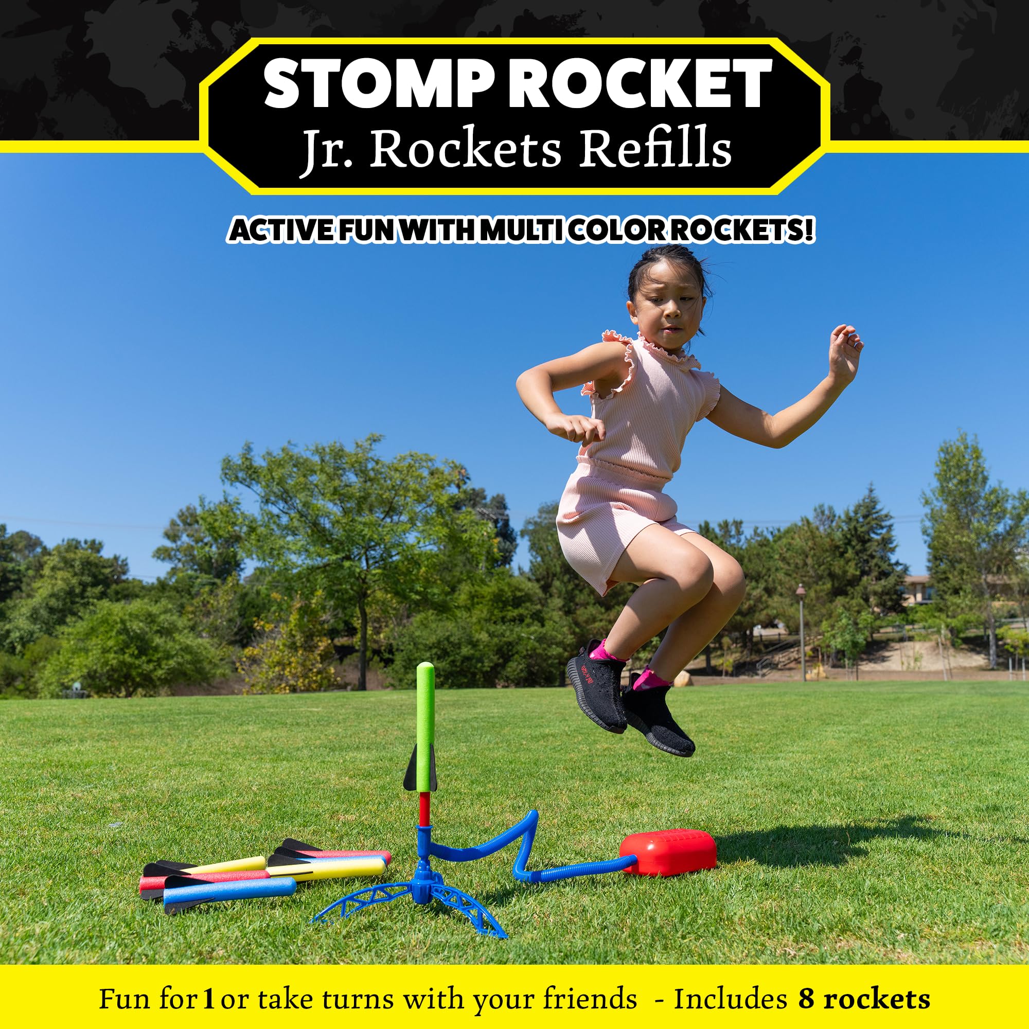Stomp Rocket Jr green refill rocket ready for outdoor play