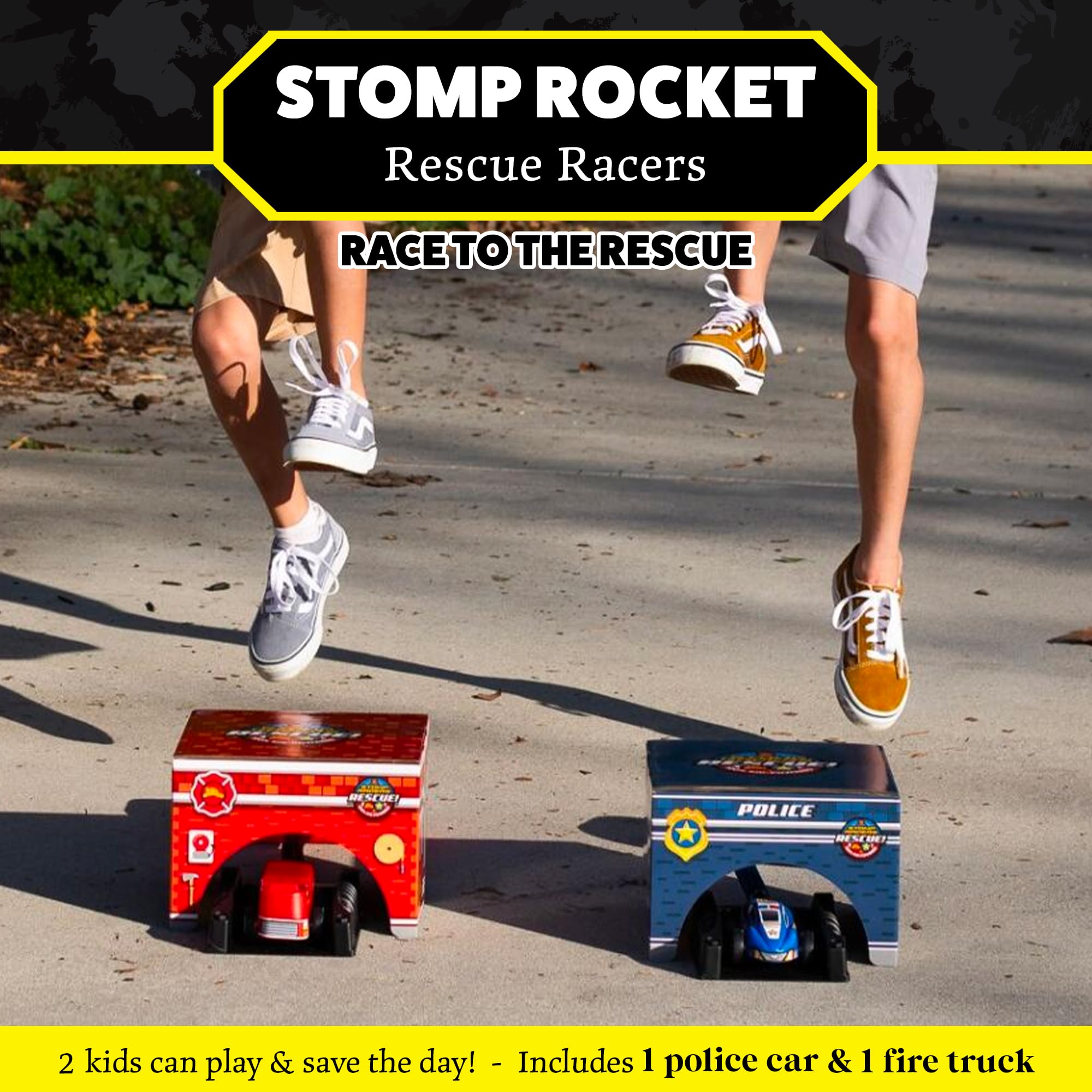 Stomp Rocket Rescue Racers launch pads with adjustable angles