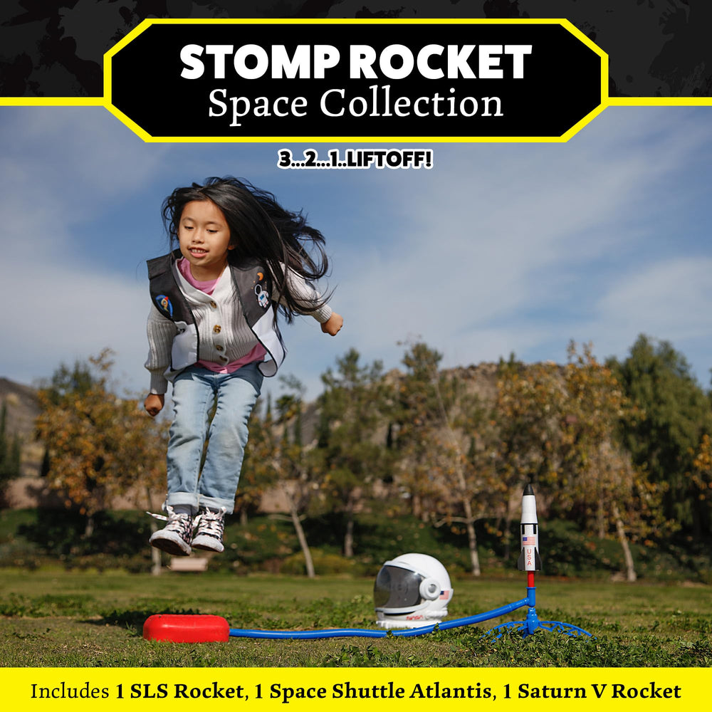 Stomp Rocket Saturn V rocket launch captured mid-air excitement