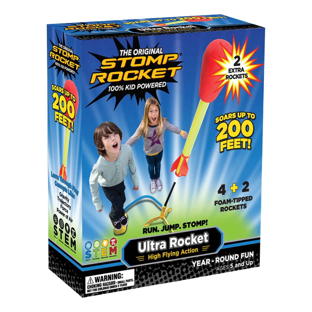 Stomp Rocket Ultra launcher front view ready for high-flying outdoor fun