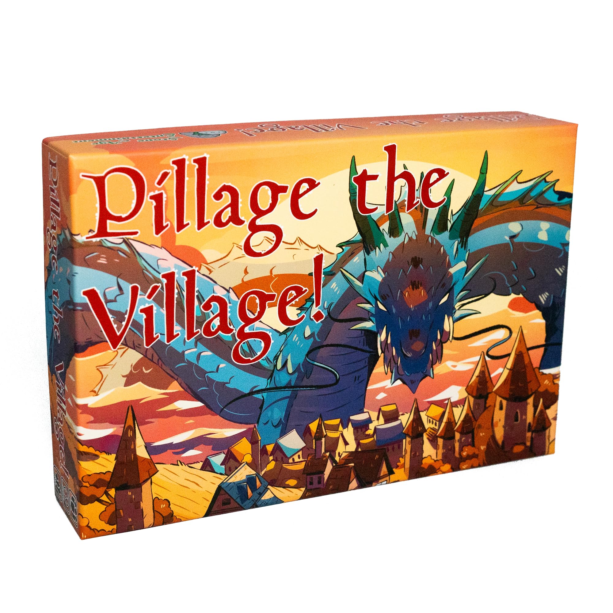 Stone Age Entertainment Pillage The Village cover art with a roaring dragon and treasure hoard