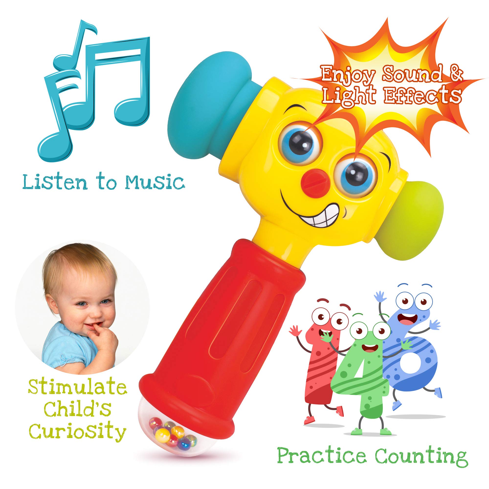 Stone and Clark toy hammer in learning mode counting from one to ten