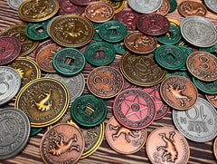 Heavy zinc alloy coins with satisfying clink and premium feel.