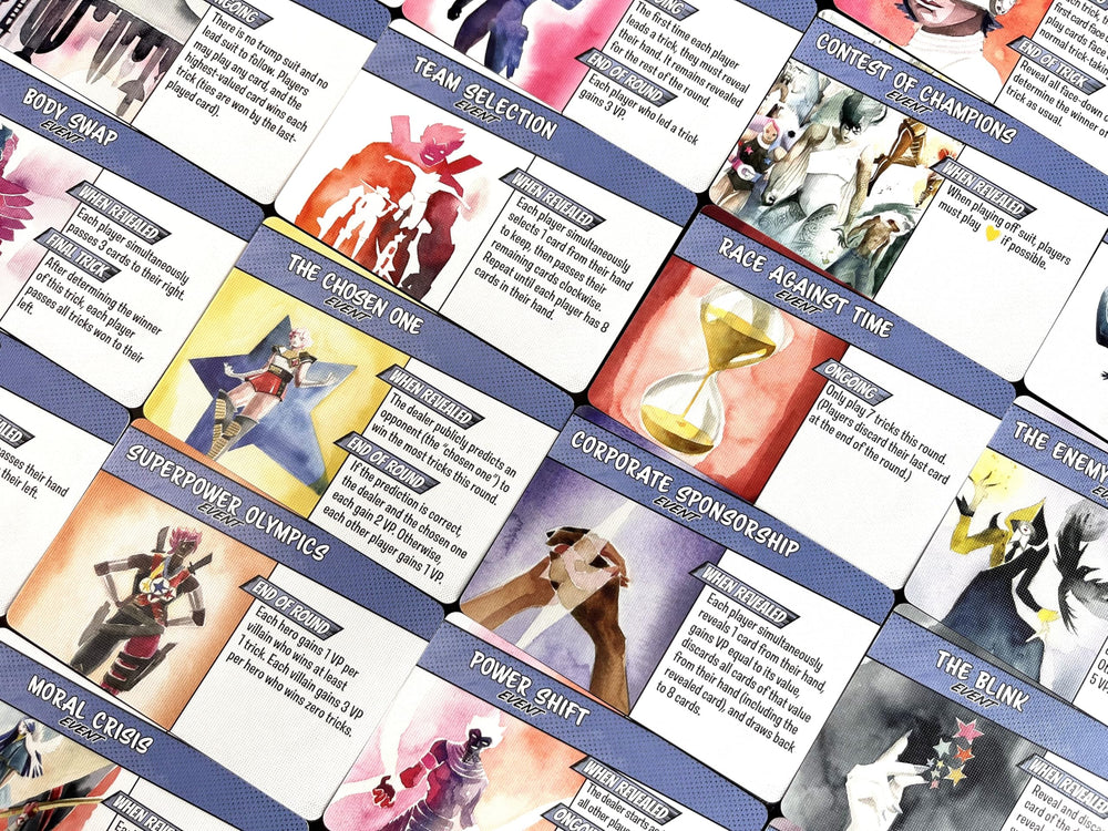 Event cards graphic captures evolving challenges and surprises.