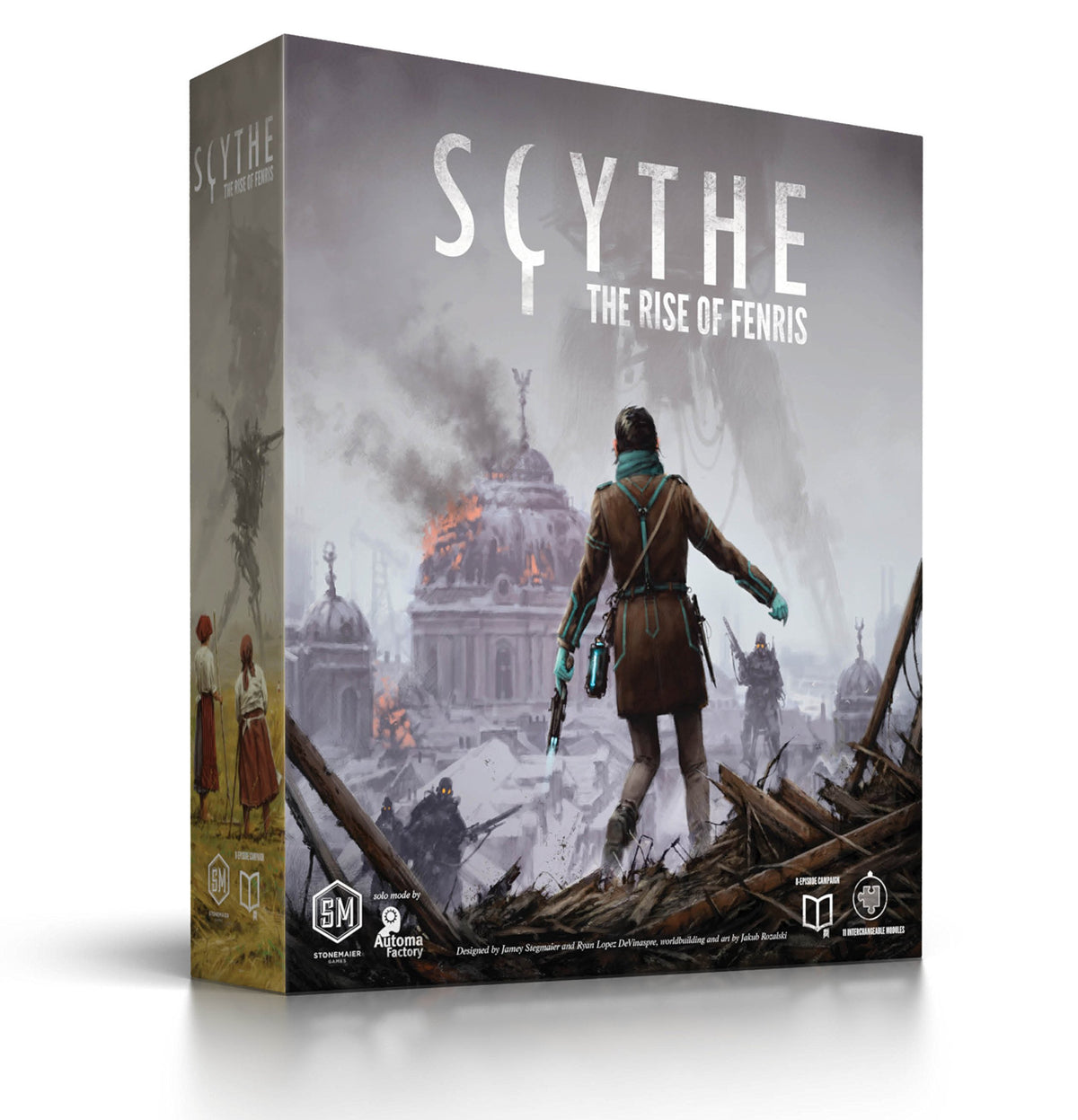 Stonemaier Scythe Rise of Fenris campaign board with rich 1920s artwork for epic play.