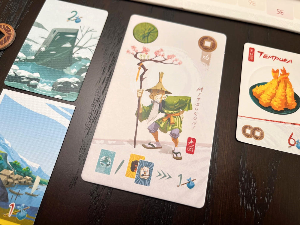 Stonemaier Tokaido souvenirs and pictures, rewarding collection during travel.