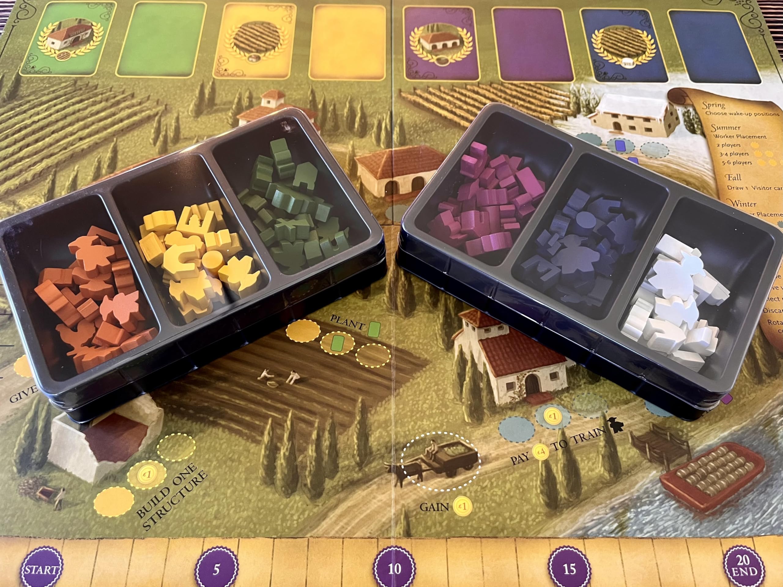 Stonemaier Viticulture Essential Edition art and illustrations, enhancing immersion.