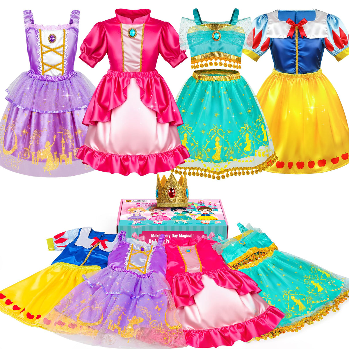 Stopklas blue-tulle princess dress with crown for imaginative play.