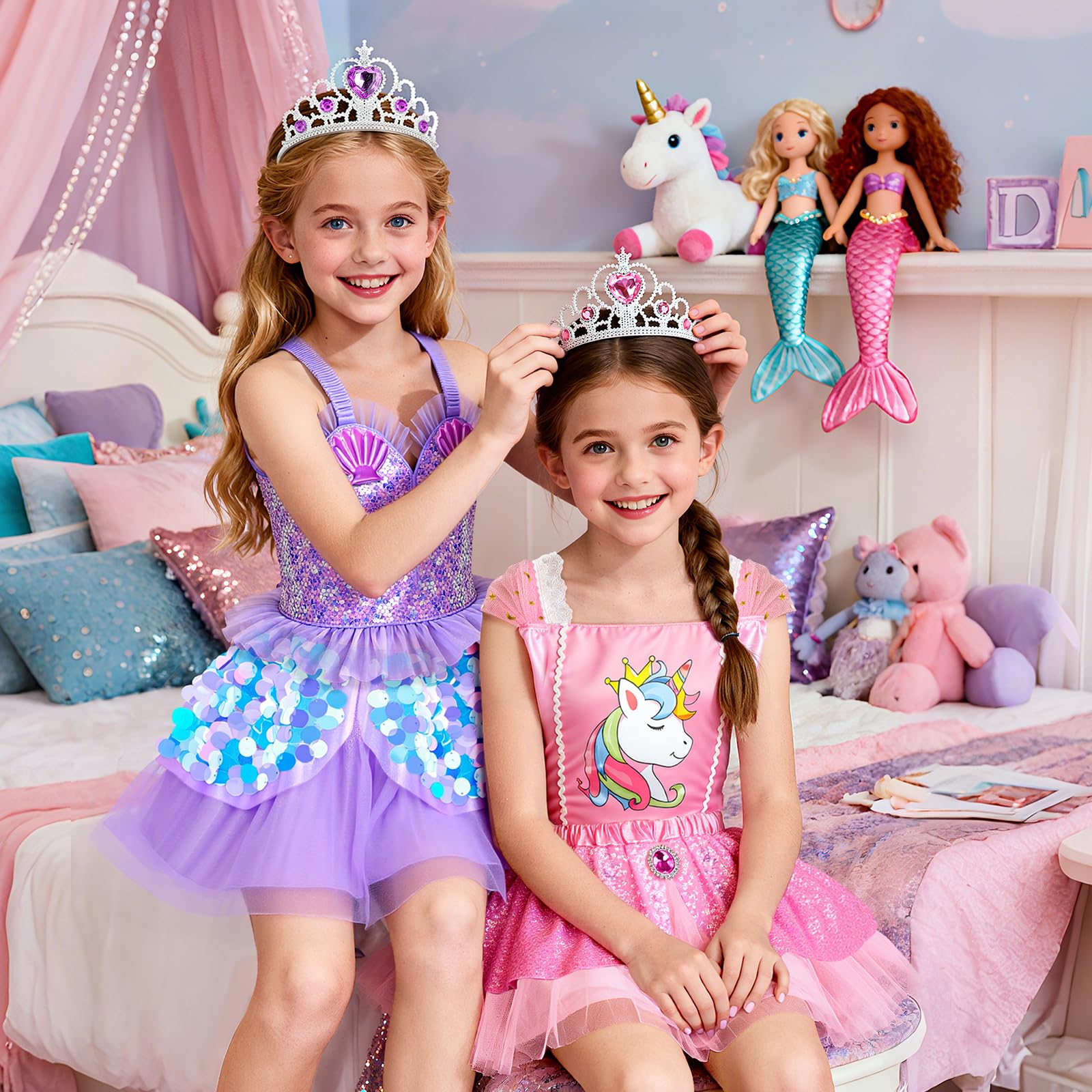 STOPKLAS two toddler dresses with sparkly details for dress-up fun.