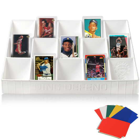 Storage Standard tray stacked vertically saves space for growing card collections.