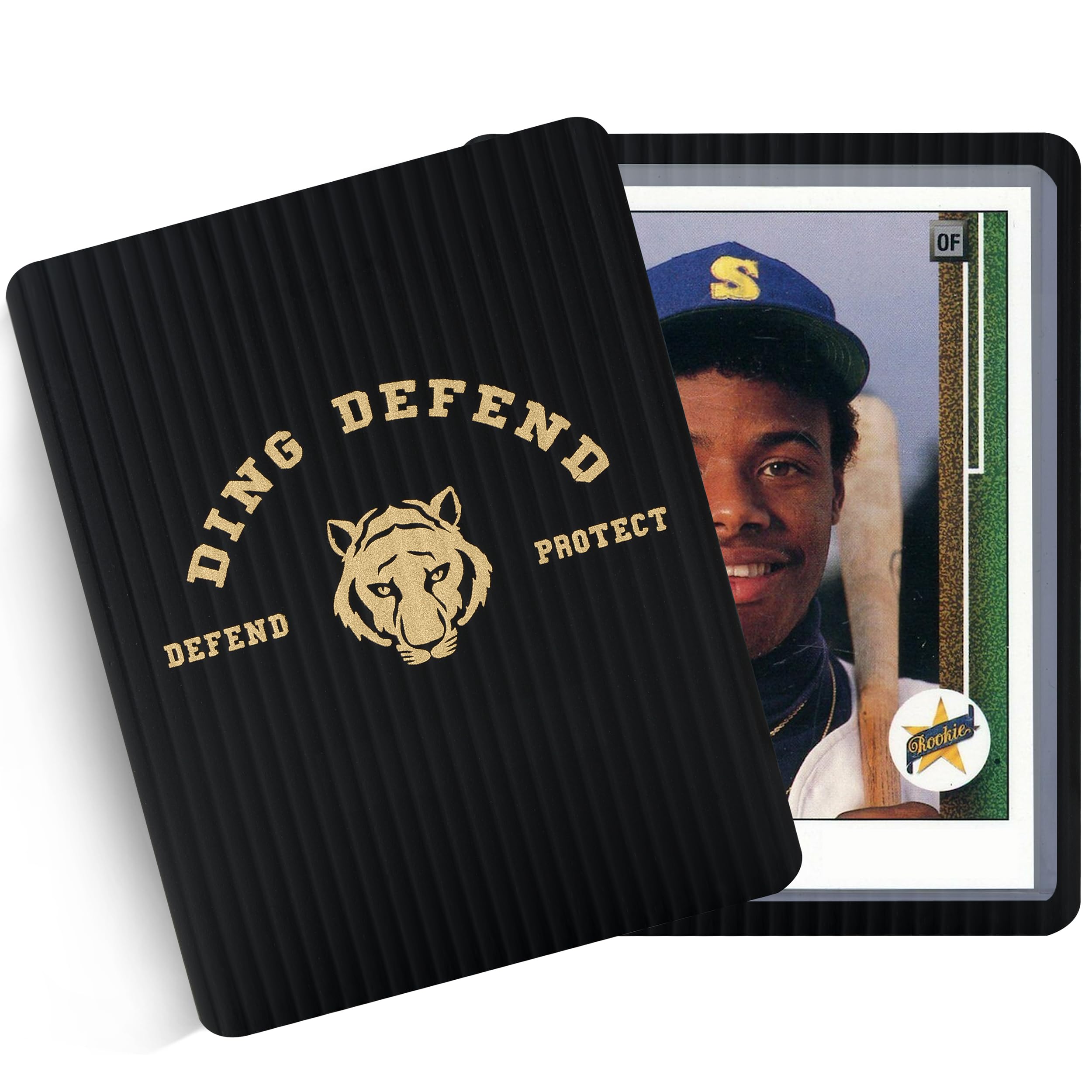 Storage Standard Ding Defend 110-pack in use protecting trading cards during mailing.