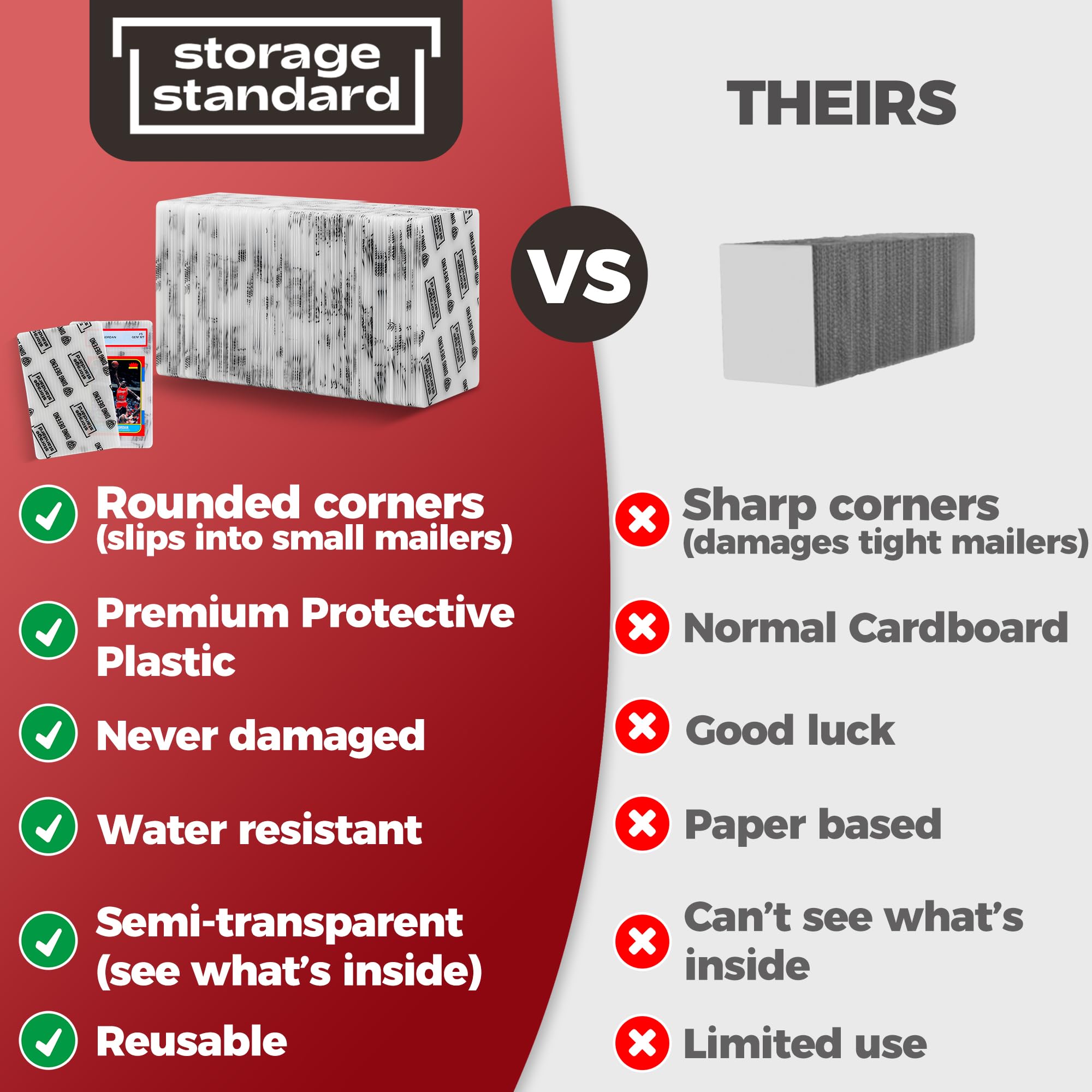 Storage Standard Ding Defend protective sheets for mailers safeguard cards during transit