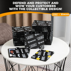 In-use Ding Defend protector in a packing setup for secure mailing