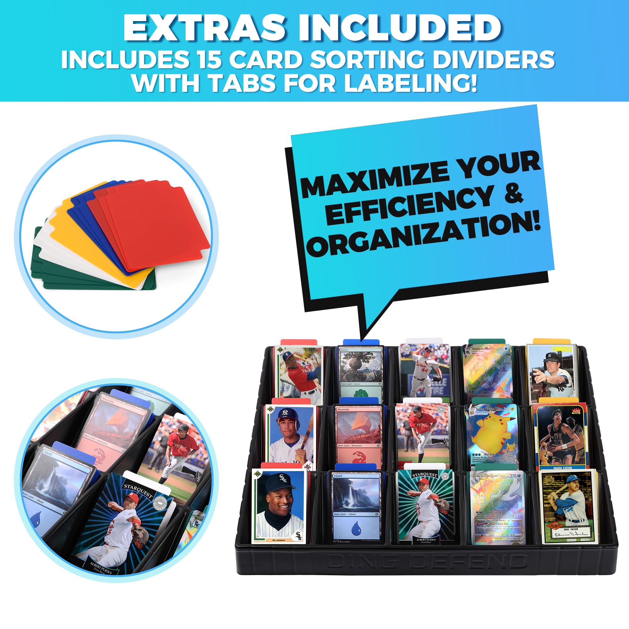 Storage Standard Stackable Card Organizer stacked for vertical storage