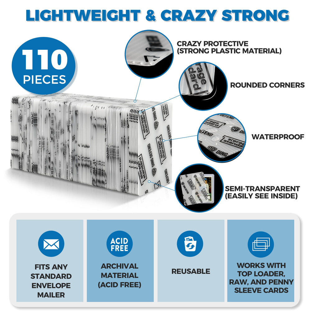 Storage Standard trading card protector enables envelope-friendly mailing with visibility.