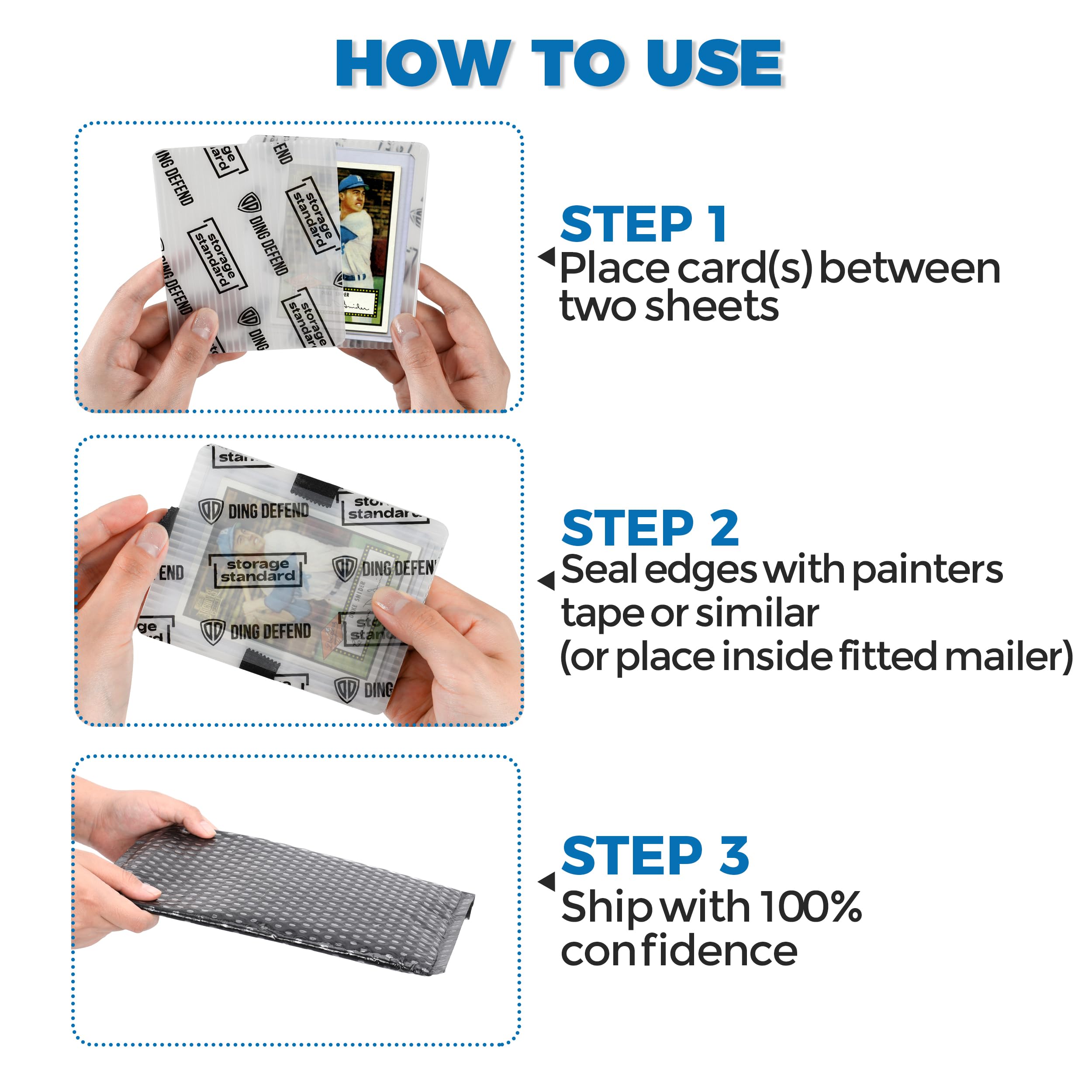 Storage Standard trading card protector accommodates penny sleeves for smooth workflow.