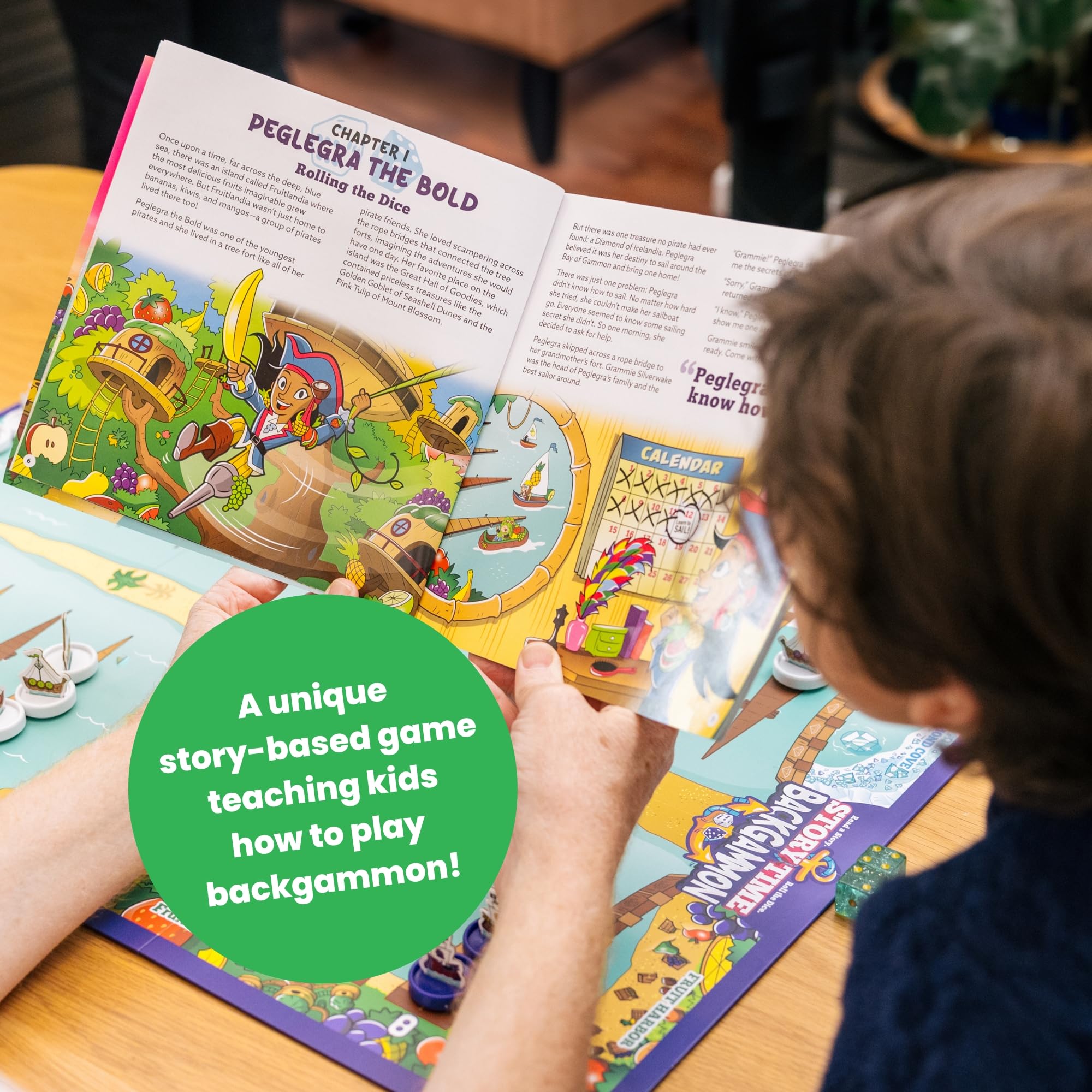 Story Time Chess Backgammon Set family play promotes shared learning opportunities