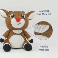 Storypod Rudolph Craftie kid-hands demo shows easy tap-to-play interaction.
