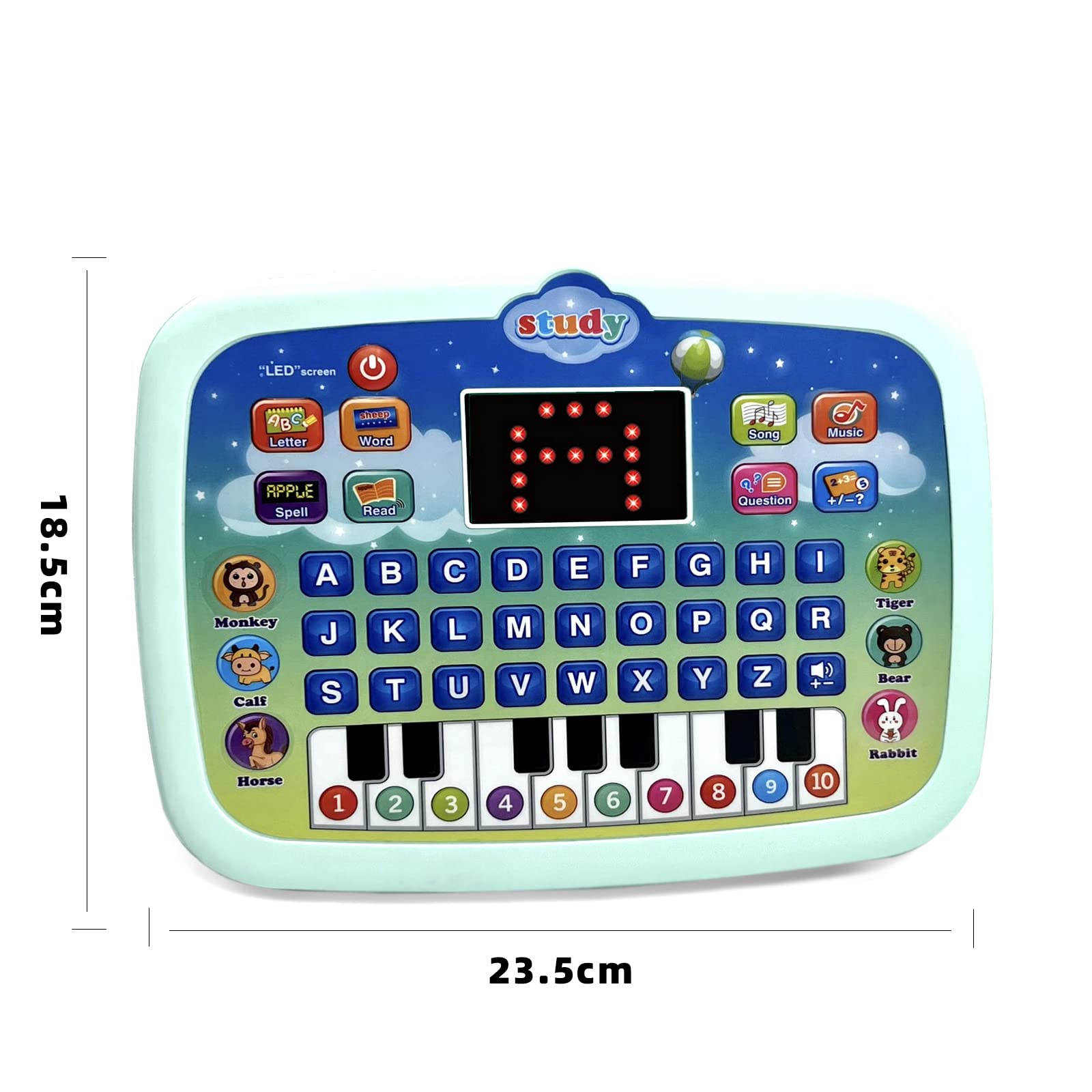 STOULKD Kid Tablet battery saver icon stresses extended playtime with auto shutdown