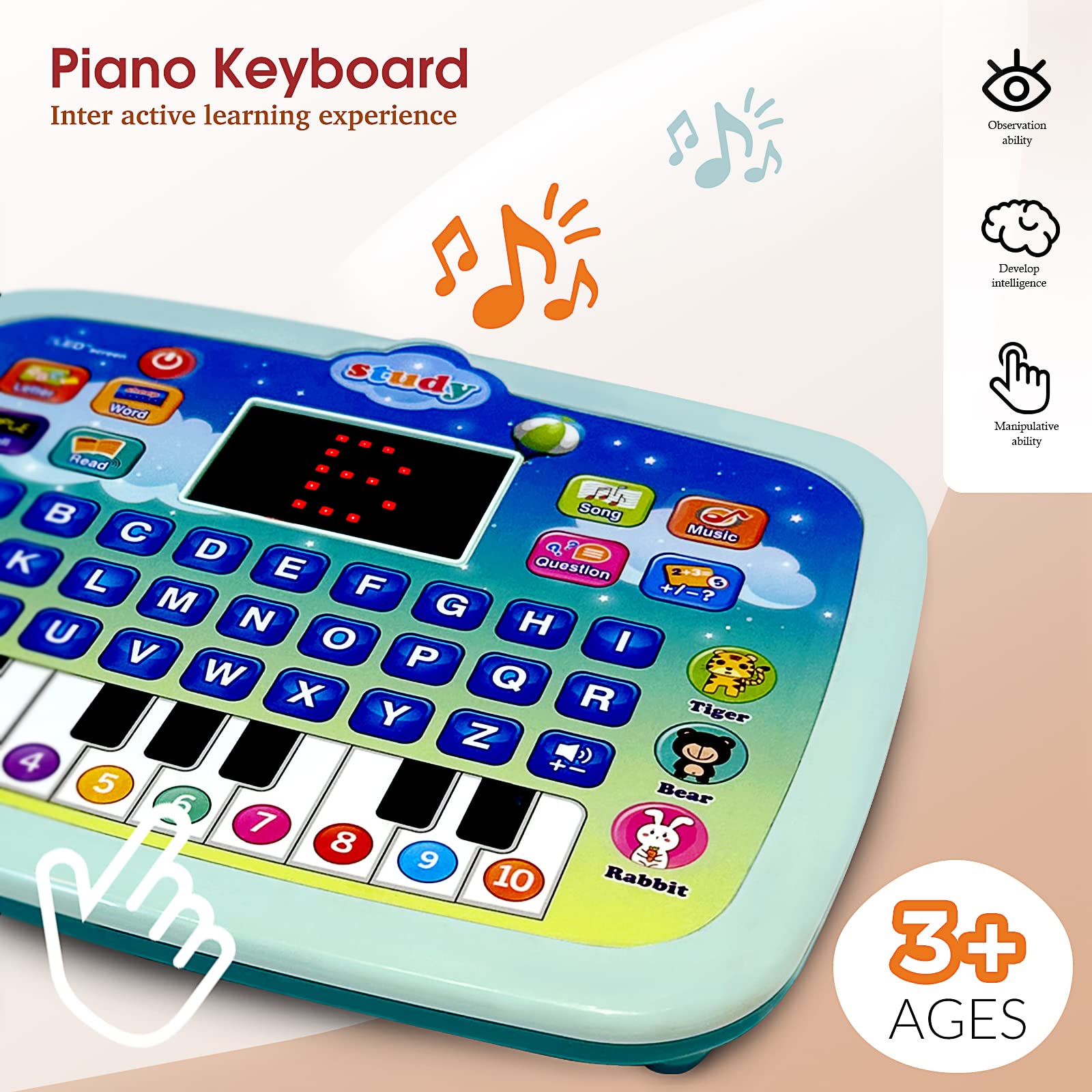 STOULKD Kid Tablet LED screen scene showcases bright, three-dimensional visuals for focus