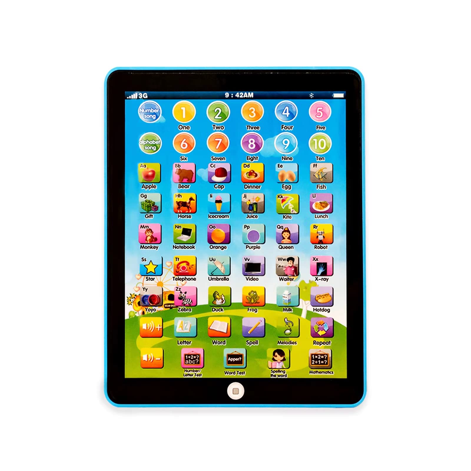 STOULKD Kids Tablet front view with kid-friendly design for early learning.