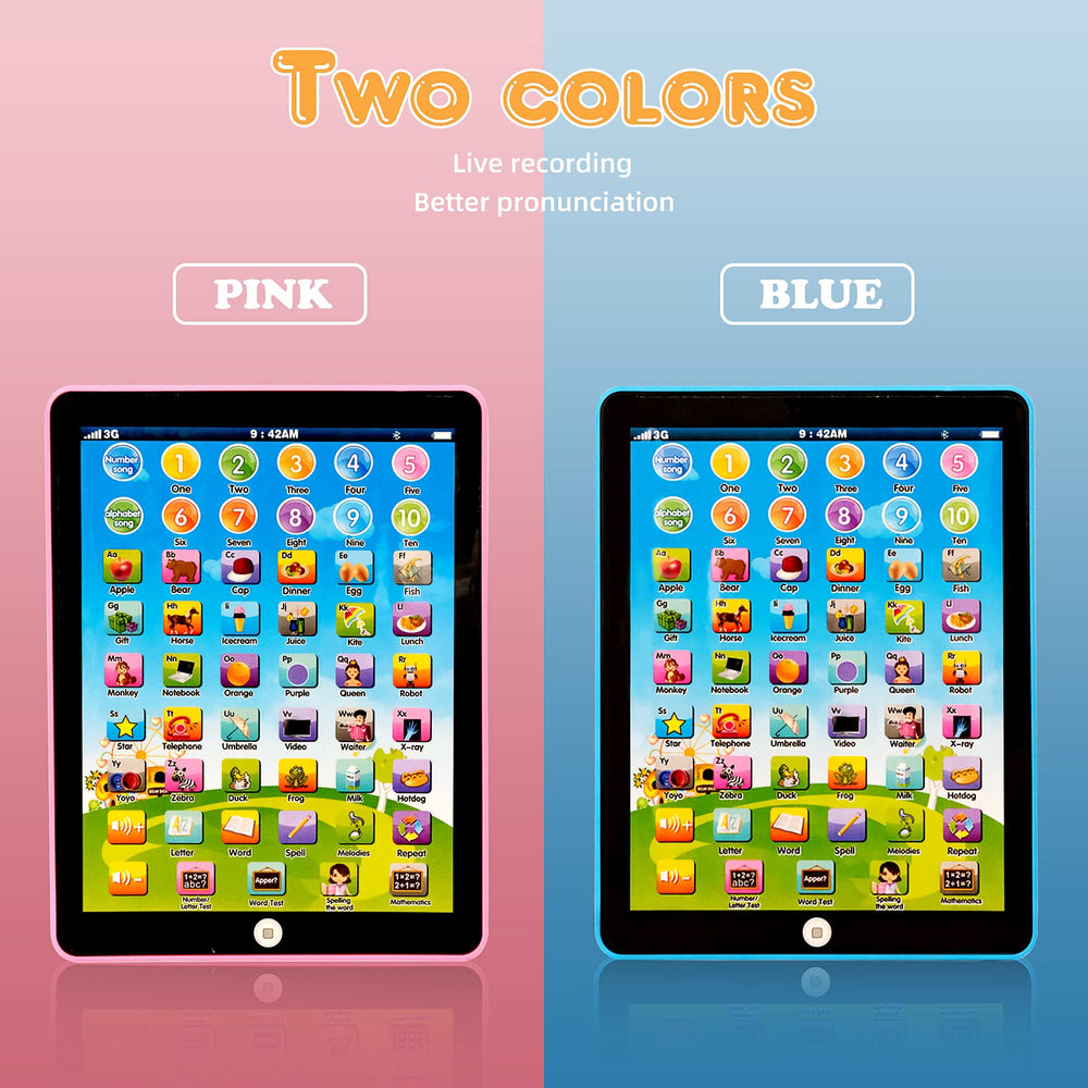 STOULKD Kids Tablet screen showing learning games for music and letters.