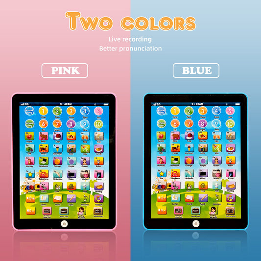 STOULKD Kids Tablet screen showing learning games for music and letters.