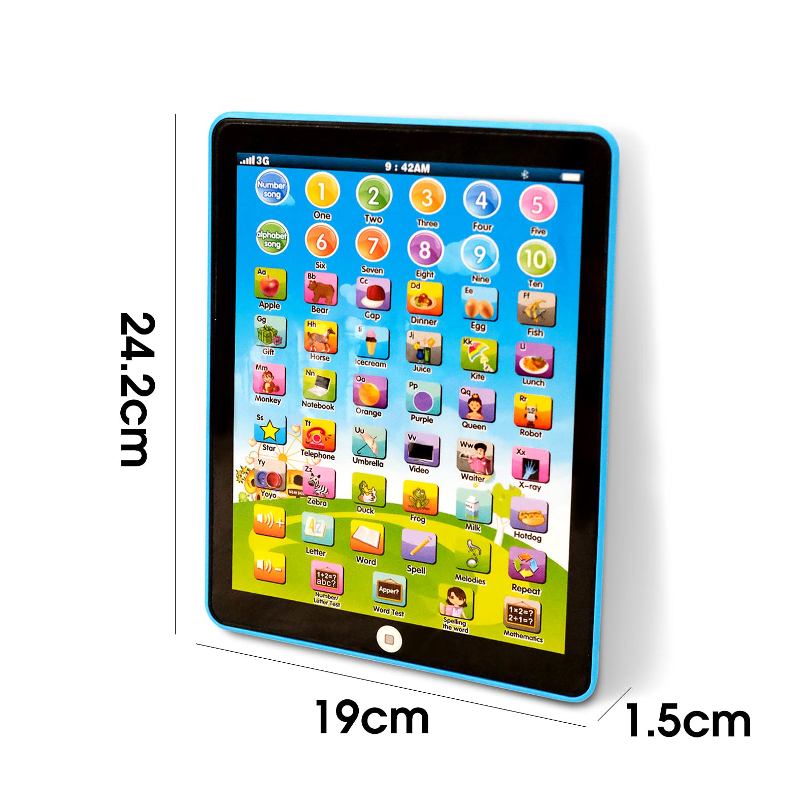 STOULKD Where Is The Letter quiz on the tablet interface.